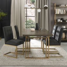 Iris Fumed 4-6 Extending Table & 4 Chairs