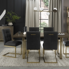 Iris Fumed 6-8 Extending Table & 4 Chairs