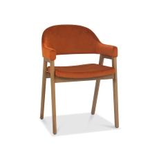 Clifton Upholstered Arm Chair - Rust Velvet
