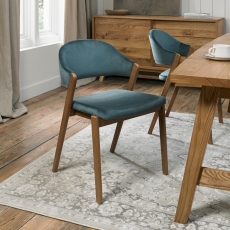 Clifton Upholstered Dining Chair - Azure Velvet