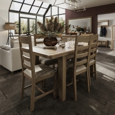 Western Medium Dining Table & 4 Slatted Back Chairs