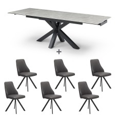 Kalufa Extending Dining Table & 6 Austin Chairs 1