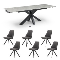 Kalufa Extending Dining Table & 6 Austin Chairs 2
