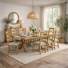 Belfort Cross Leg Dining Table & 8 Chairs