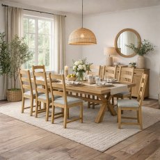 Belfort Cross Leg Dining Table & 8 Chairs