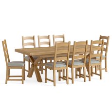 Belfort Cross Leg Dining Table & 8 Chairs 1