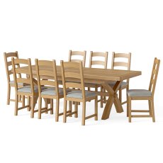 Belfort Cross Leg Dining Table & 8 Chairs 2