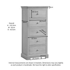Linhay 5 Drawer Chest - Oak 6