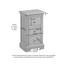 Linhay 3 Drawer Compact Bedside - Oak 7