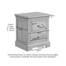 Linhay 2 Drawer Bedside - Oak 6