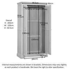 Linhay Double Wardrobe - Oak 6