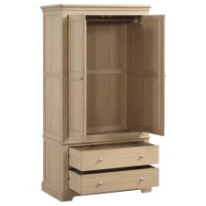 Linhay 2 Drawer Double Wardrobe - Oak 2
