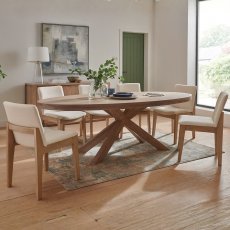  Fleur Medium Dining Table & 6 Natural Chairs 1 
