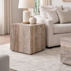 Tahoe Travertine Side Table 4