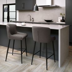 Grey Boucle Bar Stool 4