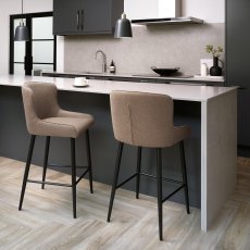 Mocha Beige Boucle Bar Stool 4