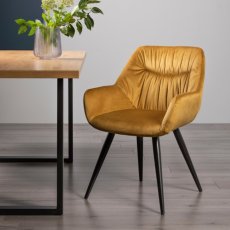 Mustard Velvet Dining Chair 3