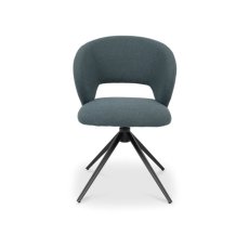 Blue Boucle Swivel Chair 2