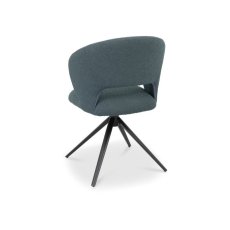 Blue Boucle Swivel Chair 4