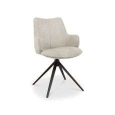 Beige Fabric Swivel Chair 1