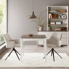 Beige Fabric Swivel Chair 3