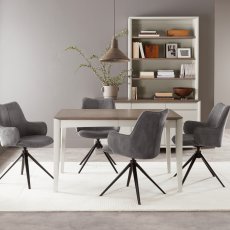 Grey Fabric Swivel Chair 3