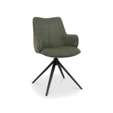 Green Fabric Swivel Chair 1
