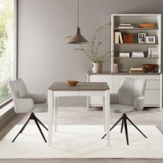 Light Grey Faux Leather Swivel Chair 3