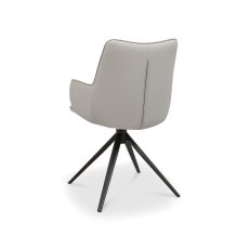 Light Grey Faux Leather Swivel Chair 4
