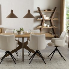 Ivory Faux Leather Swivel Chair 3