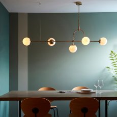 Matt antique brass linear pendant 2