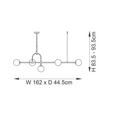 Matt antique brass linear pendant 6