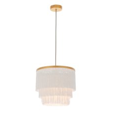 Gold with White Fringe Medium Pendant