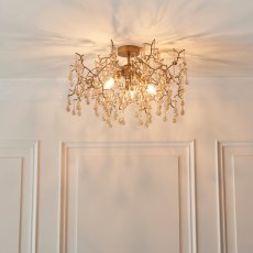 Gold Branch Semi Flush 3