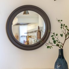 Suffolk Small Round Mirror Charcoal 2