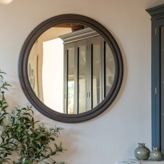 Suffolk Large Round Mirror Charcoal 2