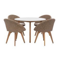 Avena 4 Seater Round Dining Set 2