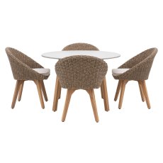 Avena 4 Seater Round Dining Set 5