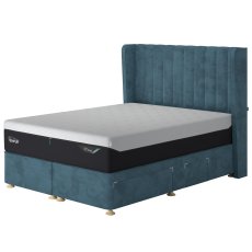 Tempure Suffolk Conti Draw Divan Velvet Teal 4