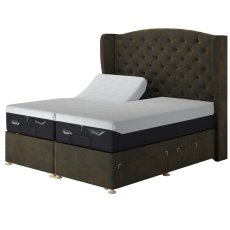 Tempur Suffolk Disc Adjustable Divan Base Olive Velvet