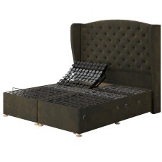 Tempur Suffolk Disc Adjustable Divan Base Olive Velvet