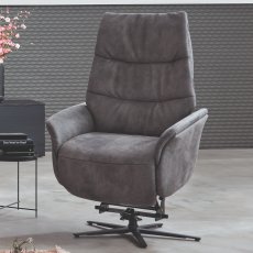 Himolla Azure Medium Electric Lift & Rise Armchair with Antharcite Metal Star Base