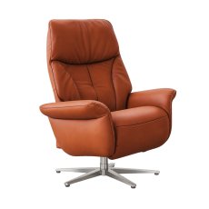 Himolla Lupo Small Manual Armchair with Stainless Steel Metal Star Base