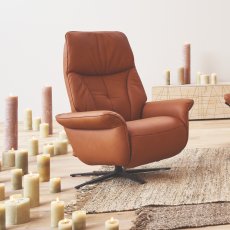 Himolla Lupo Large Manual Armchair with Anthracite Metal Star Base