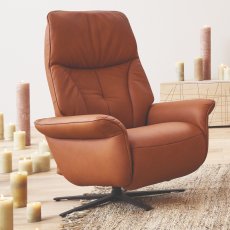 Himolla Lupo Small Lift & Rise Armchair with Anthracite Metal Base