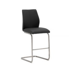 Alessi Counter Stool Brushed Steel Black