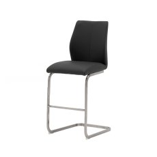 Alessi Counter Stool Brushed Steel Black 3