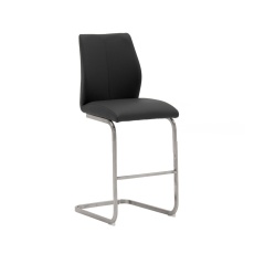 Alessi Counter Stool Brushed Steel Black 1