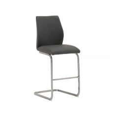 Alessi Counter Stool Brushed Steel Grey 1