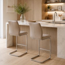Alessi Counter Stool Brushed Steel White 2